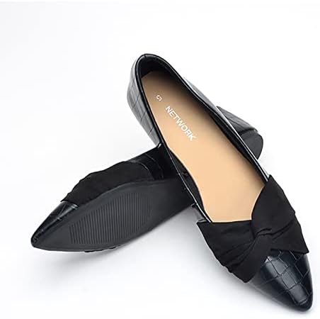 USYFAKGH / женски балет апартаменти на равна подметка с остри пръсти, удобни нескользящие обувки на плоска подметка