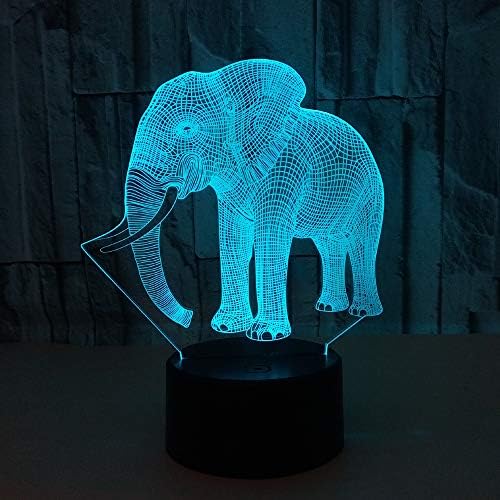 Сладък Нажежен Играчки във формата на Слон, 3D Оптична Илюзия, Лампа със сензорен контрол и дистанционно Управление,