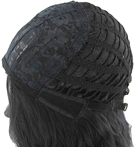 Дамски перуки от высокотемпературного коприна, дълга къдрава коса, черни шапки с голяма вълна, прическа, размер
