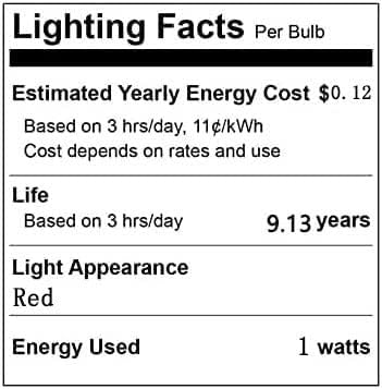 Edearkar G45 Led лампа Червена Светлина с мощност 1 W, еквивалентна led лампочкам Червен цвят, мощност 10 W,