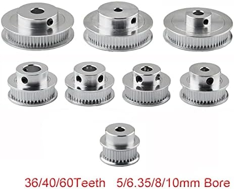 Ролка ГР 36 40 60 Зъбите Алуминий диаметър 5 6,35 мм 8 мм за колан с Ширина 6 мм и 10 мм и Каишка 1бр (Размер: