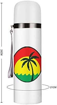 Палмите в Ямайка Изолирано Бутилка За Вода 19 грама Пътна Чаша От Неръждаема Стомана За Пиене, Спорт, Къмпинг