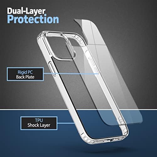 Прозрачен калъф с кобур, който е съвместим с клипс за колан за iPhone 14 Plus - Защитно Прозрачно Задната част