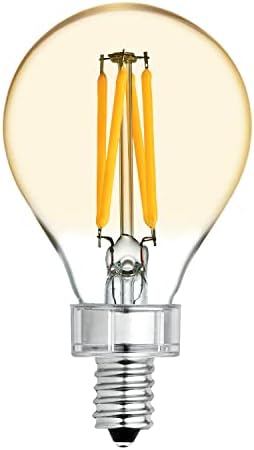 Led крушки на GE Lighting в ретро стил, Еквалайзер 40 W, Кехлибар Стъкло, Топла Светлина на Свещи, Малко Основание