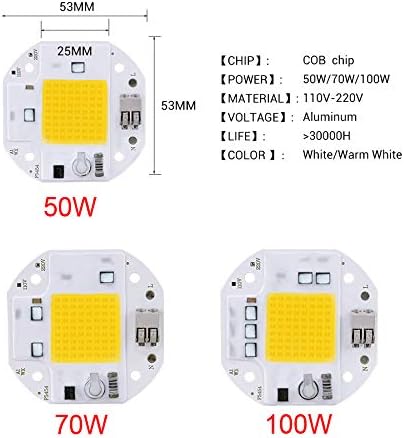 AGIPS Wide Voltage Светлини 1 опаковка led прожектор с КОЧАН-чип, 100 W 70 W 50 W COB led чип за прожектор 220