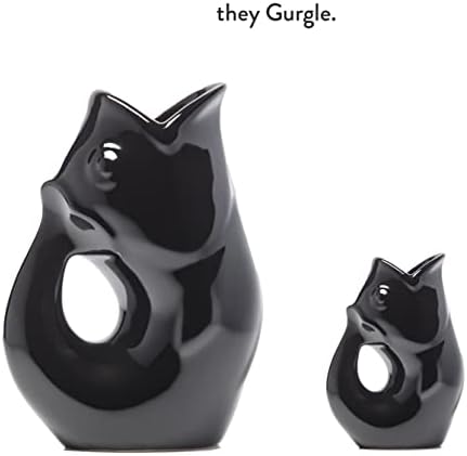 Кана за риба Gurgle Pot - черно, комплект от 2 теми, проектиране във френски стил, Голям буркан за 42 грама