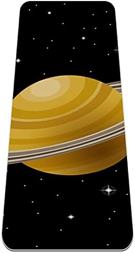 Дебел нескользящий постелката за йога и фитнес 1/4 с принтом Космически Пръстените на Планетите Сатурн за практикуване