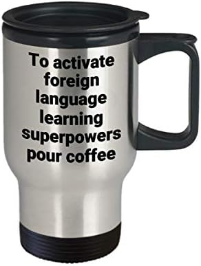 Чаша за изучаване на чужд език за Пътуване - Забавно Термоизолированная Кафеена Чаша Superpower от Неръждаема