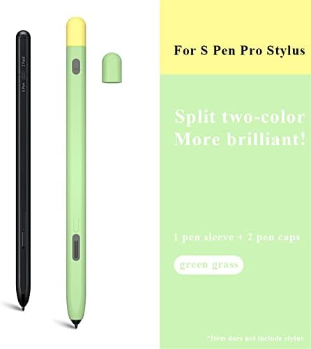 Комплект от 2 теми, в два цвята силиконов калъф, съвместим с Samsung Electronics Galaxy S Pen Pro (EJ-P5450SBEGUS),