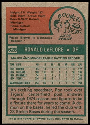 1975 Topps 628 Рон Лефлор Детройт Тайгърс (бейзболна карта) в Ню Йорк Тайгърс