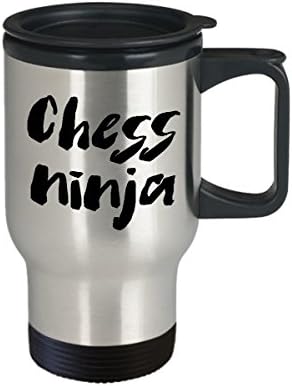 Шахматната Кафе Пътна Чаша за Най-Забавна Уникална Игра Чаена Чаша е Идеална Идея За Мъже Жени Шах нинджа