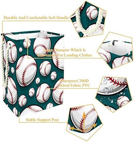 Чанти за съхранение на Спортен Кошници за бельо с Шарките на Бейзболен Софтбол, Вградена Подплата с Подвижни