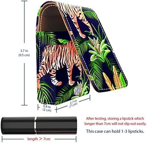 Тигър в Джунглата Мини-козметични чанти за Тюбиков червило Кожен Калъф за червило на Притежателя