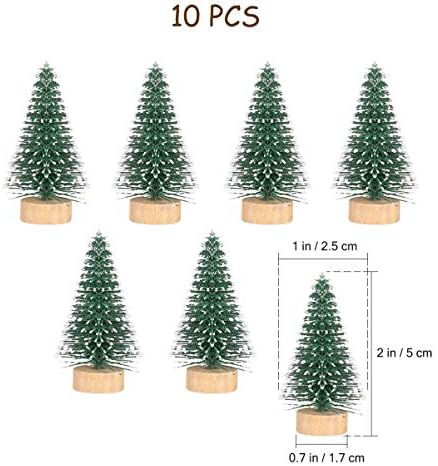 10шт 5 см Коледна Мини-Коледна Елха Малка Бор Изкуствена Бутылочная Четка Дървета с Дървени Основания за Коледа