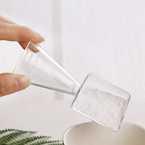 Лъжица за тримерно чаша 2 в 1, Прозрачна Пластмасова Лъжичка за течна Прах, инструмент за маски за лице Направи