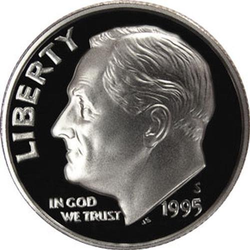 Монета на САЩ достойнство десет цента името на Рузвелт 1995 г.
