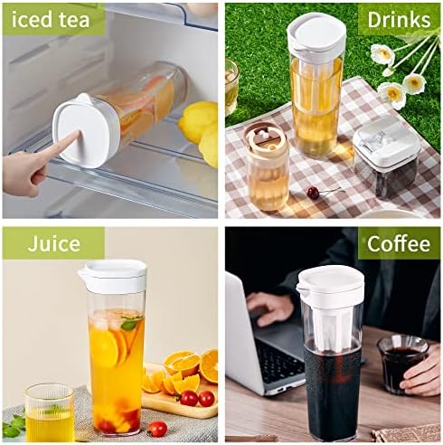 2 бр. Пластмасова Кана За вода, Гарафа За студен чай, които Не съдържат BPA, Запечатана Стомна за Заваряване