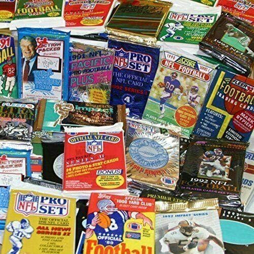 300 Стари футболни Картички NFL Стари Запечатани Восъчни Опаковки-Добри Нови Колектори - Бейзболни картички