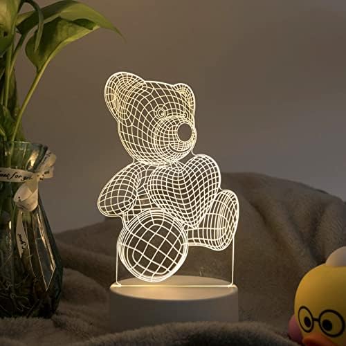 FIALAME лека нощ 3D Лампа Декор Украшение, Топли Подаръци за Жени, Деца, Момичета, Момчета (A)