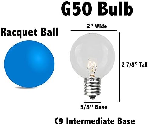 Нови осветителни тела, 25 Опаковки led лампи G50 за подмяна на глобуси за двор на открито, Топла Бяла светлина, Цокъл E17 / C9, 1 W