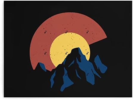 Nudquio Флаг Колорадо Планина Платно Стенни Художествена Живопис Окачени Картини, Произведения на изкуството