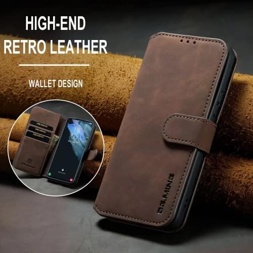 Калъф за мобилен телефон с панти капак в стила на портфейла BELTBE кафе цвят в ретро стил с клип за карти Samsung