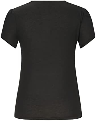 NOKMOPO работни ризи за жени, бизнес и ежедневни тениски с V-образно деколте и къс ръкав във формата на листенца,