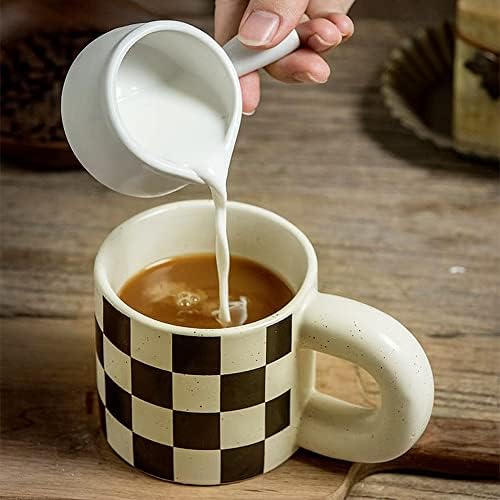 Керамични чаена чаша, чаена чаша от порцелан дебелото кръгла дръжка, чаша за декорация в миялна машина и микровълнова