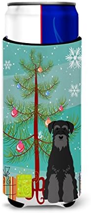 Carolin's Treasures BB4157MUK Merry Christmas Tree Стандартен Черен ризеншнауцер Ултра Обниматель за тънки кутии,