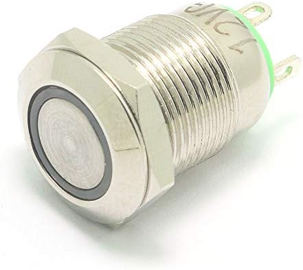 DollaTek 3шт 12 мм Плоска Бутонът за Нулиране на Ключа 12V DC Angel Eye LED Водоустойчива Кръгла Лампа От Неръждаема