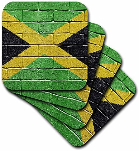 3dRose cst_156913_3 Национален флаг на Ямайка, рисувани в Тухлена стена Ямайски поставка за керамични плочки,