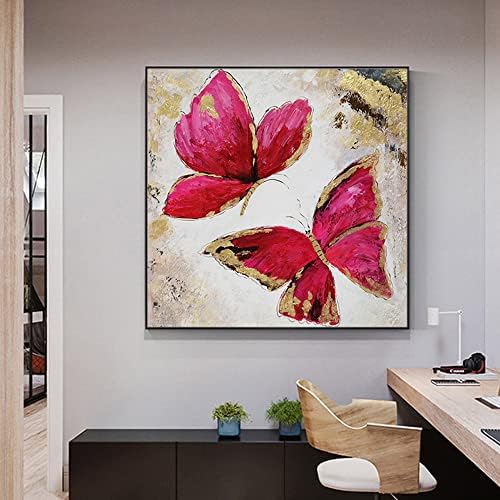 Ръчно Рисувани с маслени Бои Върху Платно, Голяма Модерна Стенни Живопис, Абстрактна Текстурирани 3D Розова