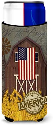 Carolin's Treasures VHA3036MUK Patriotic Barn Land of America Ултра-Обнималка за тънки кутии, Ръкав-охладител