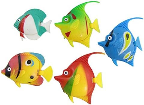 Mallofusa, 5 бр., изкуствена украса за вашия аквариум, пластмасова рибка
