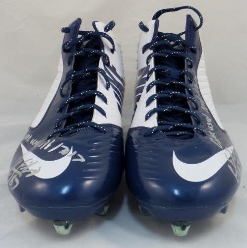Си Джей F. Хюстън Texans С автограф Носимые футболни обувки за игри г. JSA Автентични футболни Обувки за