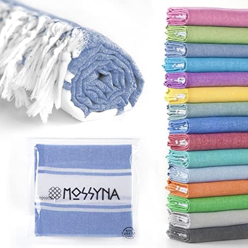 Турското кърпа MOSSYNA, плажна и кърпи за баня от турски памук, 36x70 инча, предварително выстиранное за
