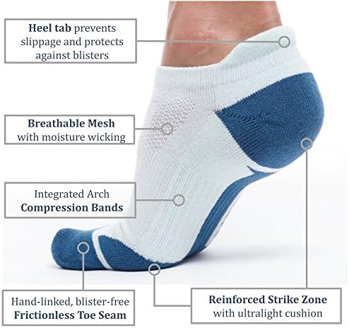 Чорапи за джогинг dimok Атлетик - Не абсорбиращи Влагата, Устойчиви на образуване на мехури Спортни Чорапи за