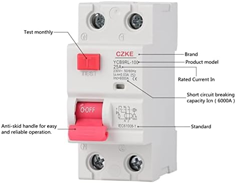 Автоматичен прекъсвач EZZON 230V 50/60 Hz RCCB MCB 30 ma за защита от остатъчен ток и изтичане на 6/10/16/20/25/32/40