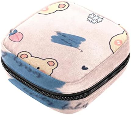 ORYUEKAN Чанта За съхранение на Хигиенни Кърпички, Преносими Многократна употреба Менструални Тампони джоб, Чанта за Съхранение на Тампони за Жени, Момичета, Cartoony Живо