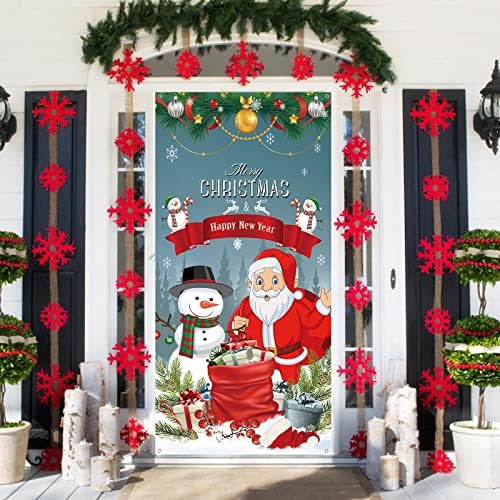 Декорация на Вратата, на капачката на весела Коледа, на Фона на Подвесного банер на Коледното врати, фонове,