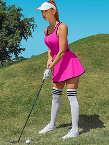 Жена Теннисное рокля ATTRACTO, Пробег Рокля с Къси панталони и вграден бюстгальтером, Обличам Спортно игрище