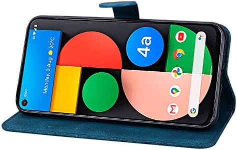 LEMAXELERS е съвместим с калъф Google Pixel 4A 5G, тънък кожен флип-портфейл премиум-клас с държач за карти,