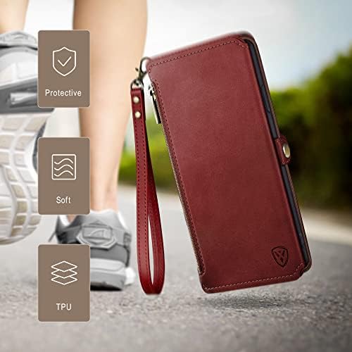 XcaseBar за Samsung Galaxy A13 5G Чанта-портфейл със собственик на кредитната карта, 【Заключване RFID】 Калъф-книжка