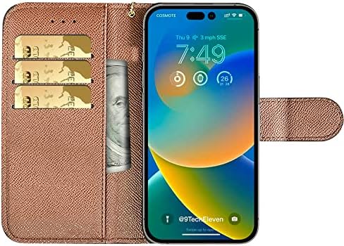 Луксозен калъф-портфейл с панти капак за Samsung Galaxy S23 Plus, Калъф-награда на Китката с Отделения за карти,