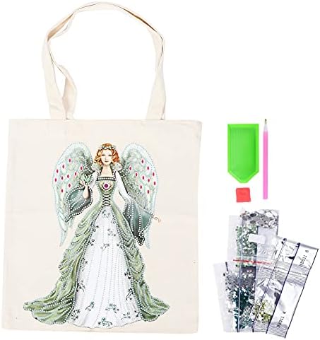Чанта за пазаруване с Диамант художествена Рисувани Направи си сам, Чанта за рисуване Кристали с Дръжки, Набор от инструменти, Сгъваема Чанта-Органайзер за Пътуван