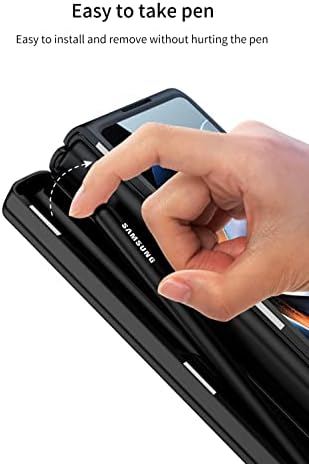 Кожен калъф SHIEID Samsung Z Fold 4 с държач за дръжка, Калъф Galaxy Z Fold 4 със защита от пантите, Вградено