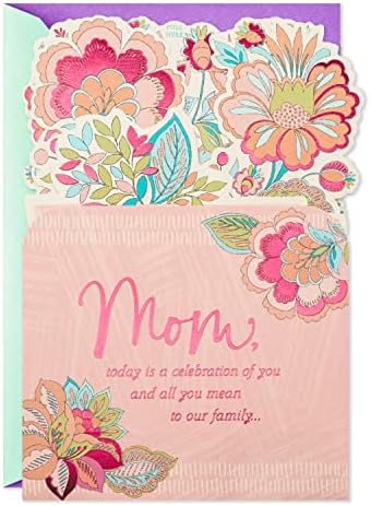Всплывающая картичка Hallmark от махагон за Деня на майката за мама (цветя)