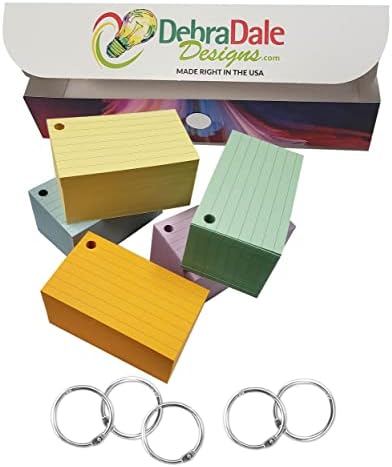 DEBRADALE DESIGNS - Малки цветни карти с владетели размер 3-1 / 2 x 2 инча - 5 различни цвята - 1000 Карти -