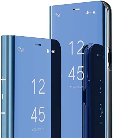 Калъф MEIKONST Galaxy Note 10 Plus, Ултратънък калъф с панти капак от изкуствена кожа, Защитена от надраскване, Прозрачни Обзорное прозорец с вградена стойка, Защитен калъф за Sa